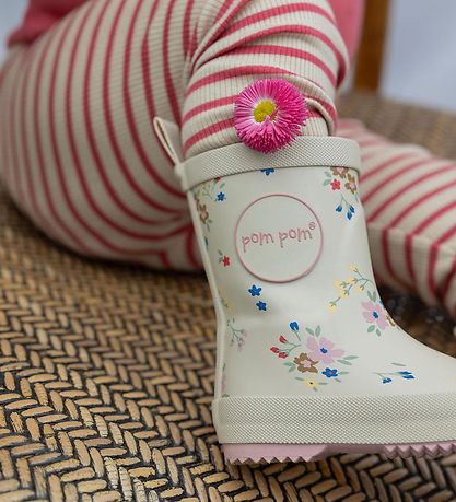 Pom Pom Gummistøvler - Flower AOP