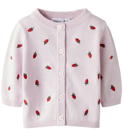 Name it Cardigan - Strik - NbfDetrille m. Jordbær