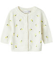 Name it Cardigan - Strik - NbfDetrille - Cloud Dancer m. Citrone