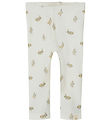 Lil' Atelier Leggings - Rib - NbnLavo - AOP - Coconut Milk