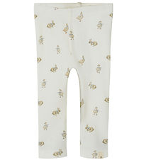 Lil' Atelier Leggings - Rib - NbnLavo - AOP - Coconut Milk