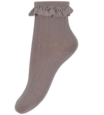Wheat Strømper - 2-pak - Uld - Blondestrømpe - Nora - Dry Rose m