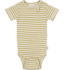Petit Piao Body k/æ - Rib - Modal - Khaki/Dark Off White