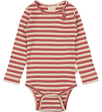 Petit Piao Body l/æ - Rib - Modal - Light Berry/Multi Stripe