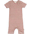 Petit Piao Sommerdragt - Rib - Modal - Light Berry/Dark Off Whit