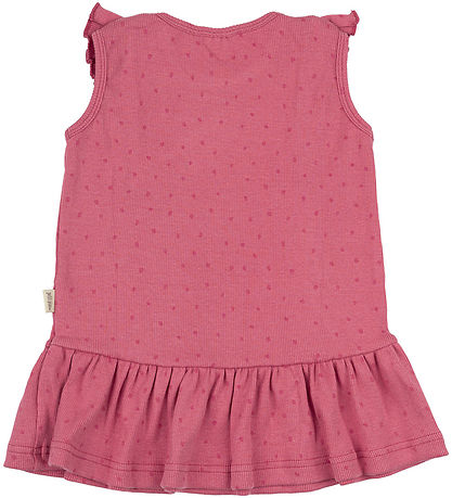 Petit Piao Kjole - Rib - Modal- Frill Dot - Light Berry
