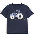 Minymo T-shirt - Blue Nights m. Reversible Sequins