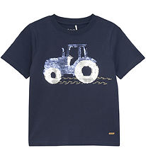 Minymo T-shirt - Blue Nights m. Reversible Sequins