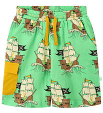 Shorts Småfolk - Menthe Green Thé av. Bateaux pirates