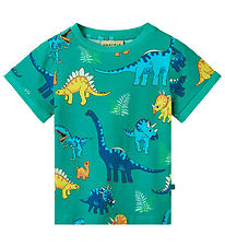 T-Shirt Småfolk - Teal av. Dinosaures