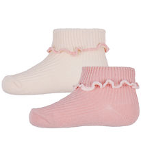 Konges Sløjd Strømper - 2-pak - Rib - Rose/Off White