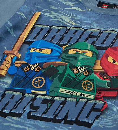 LEGO® Ninjago T-shirt - LwTaffy 302 - Dusty Blue w. Print
