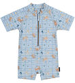 Mikk-Line Badeheldragt - UV50+ - Faded Denim m. Tern/Print