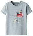 Name It T-shirt - NmmVux - Pearl Blue/Lunch hour
