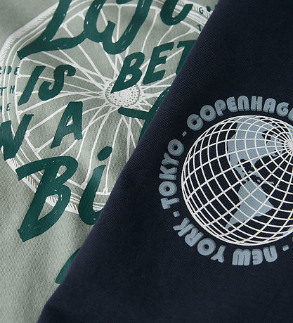 Name It T-shirt - NkmVagno - 2-pak - Slate Gray/Navy blazer