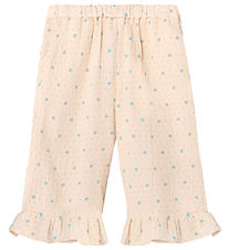 Fliink Bukser - Blooming Ruffle - Sandshell AOP