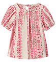 Fliink Bluse - Addie - Cloud Dancer Pink Stripe