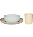 OYOY Spisesæt - Bioplast - 3 Dele - Pullo - Pale Mint/Vanilla/Ta