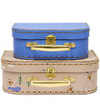 OYOY Kuffertsæt - 2-pak - Fox - Beige/Blue