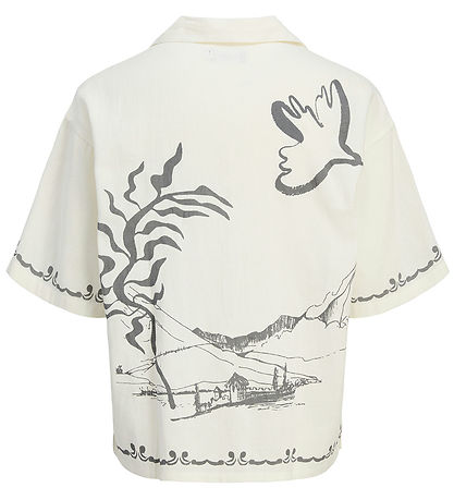 Jack & Jones Skjorte - JorAcapulco - Cloud Dancer m. Print