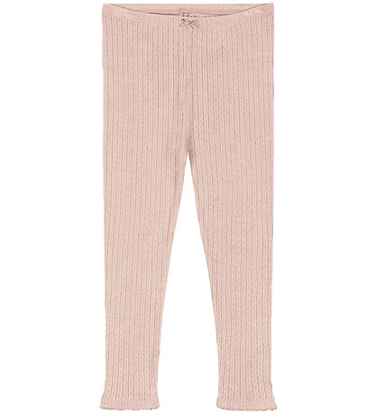 Konges Sløjd Leggings - Minnie - Cameo Rose m. Hulmønster