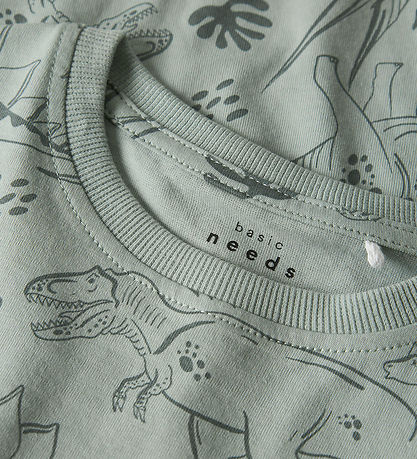 Name It T-shirt - NmmValther - Aqua Gray/Tone Dino