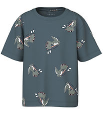Name It T-shirt - NmmValther - Blue Mirage/Dino Surf