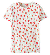 Name It T-shirt - NmfVemma - Bright White/Strawberry