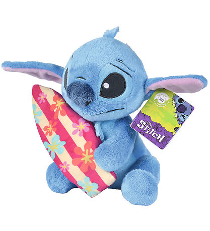 Disney Bamse - Stitch m. Surfbræt - 25 cm