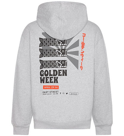 Grunt Hættetrøje - GRHenri - Snow Melange m. Print