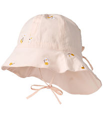 Wheat Sun Hat - Chloe - Powder Yellow Cherries