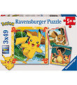 Ravensburger Puslespil - 3x49 Brikker - Pokémon