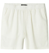 LMTD Shorts - Viskose/Hør - Noos - NlnFinen - White Alyssum