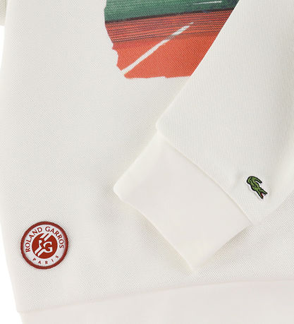Lacoste Hættetrøje - Hvid m. Print
