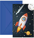 Decorata Party Invitationer - 6-pak - Rocket Space