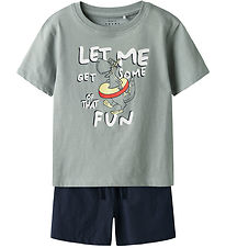Name It Shortssæt - Shorts/T-shirt - NmmVigor - Slate Gray