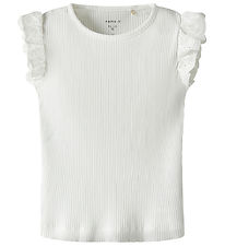 Name It T-shirt - Rib - NmfHalina - Bright White m. Blonder