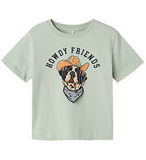 Name It T-shirt - NmmHasse - Aqua Gray m. Print