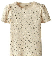 Name It T-shirt - Rib - NmfHoise - Sun Kiss m. Blomster