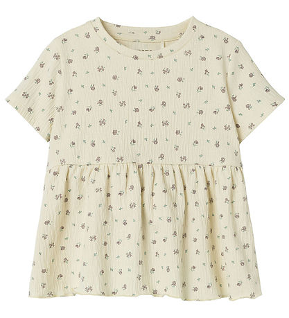 Name It T-shirt - NmfJannis - Bleached Sand m. Blomster