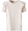 Lil' Atelier T-shirt - Rib - NmfGago - Peach Blush m. Blomster