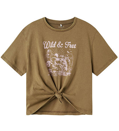 Name it T-shirt - NkfHolyr - Walnut m. Print