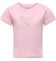 Kids Only T-shirt - KogKira - Roseate Spoonbil/Bow m. Rhinsten