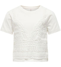 Kids Only T-shirt - KogBetsy - Cloud Dancer m. Hulmønster