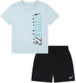 Nike Shortssæt - T-shirt/Shorts - Lyseblå/Sort