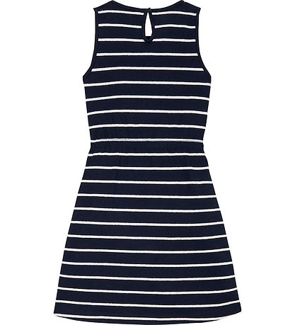 Tommy Hilfiger Kjole - Bomuld/Hør - Dark Night Navy Striped