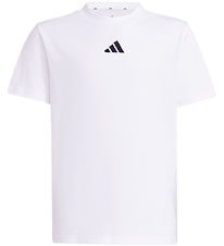 adidas Performance T-shirt - J SL 160 - Hvid/Sort m. Logo