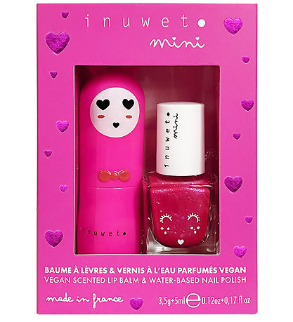 Inuwet Gavesæt - Læbepomade/Neglelak - Fuchsia