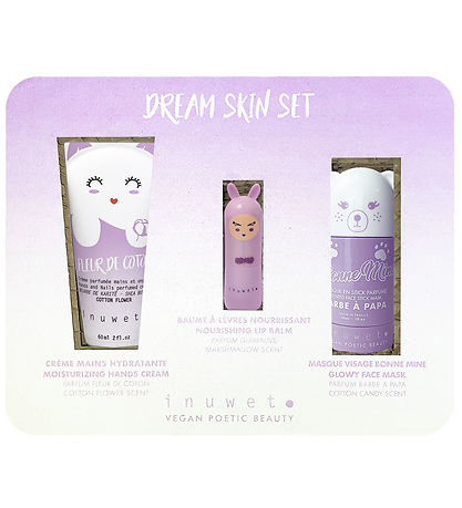 Inuwet Gavesæt - Håndcreme/Læbepomade/Ansigtsmaske - Mauve