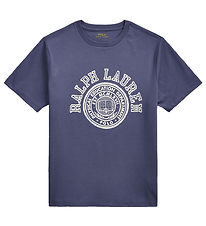 Polo Ralph Lauren T-shirt - Støvet Blå m. Print